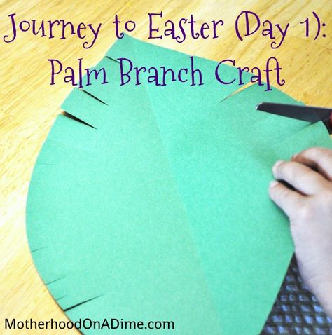 Easy Palm Branch for Palm Sunday Palm Sunday For Preschoolers, Palm Branches Craft, Palm Branch Craft Preschool, Palm Branch Craft, Palm Sunday Kids Lesson, Teaching Children About Palm Sunday, Christ Centered Easter Crafts, Palm Sunday Activities, Palm Sunday Crafts