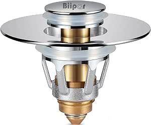 Biipar stopper is designed to cover sink drain holes varying in diameter from 1.04 to 1.97 inches (2.6 cm to 5.0 cm) and features three distinct seals to accommodate a wide range of sink sizes. This precise design assures a snug and secure fit that works with over 99% of American bathroom sinks. Bathroom Sink Drain Stopper, Bathroom Sink Stopper, Sink Drain Stopper, Sink Stopper, Drain Stopper, Hair Catcher, Metal Bathroom, Sink Sizes, Bathroom Sink Drain