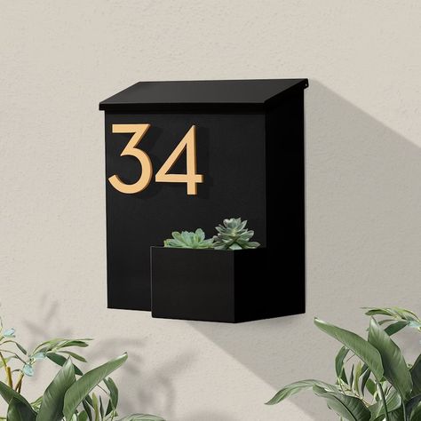 Modern & Contemporary Mailbox Mid-century Powder Coated - Etsy Contemporary Mailbox, Mailbox House, Home Mailboxes, Contemporary Mailboxes, Steel Mailbox, Custom Mailboxes, Modern Mailbox, Custom House Numbers, Cabin Exterior