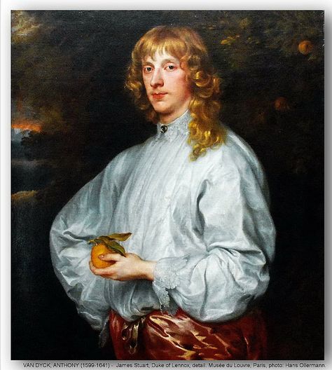 VAN DYCK, ANTHONY (1599-1641) - James Stuart, Duke of Lennox, detail. Musée du Louvre, Paris. | da Hans Ollermann Anton Van, James Stuart, Thomas Gainsborough, Anthony Van Dyck, Hans Holbein, Jan Van Eyck, Peter Paul Rubens, Hieronymus Bosch, Baroque Art