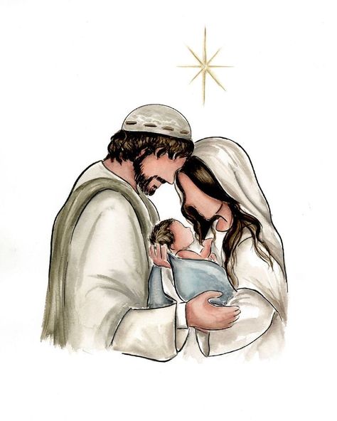 Christmas Drawings, Baby Jesus, Watercolor Drawing, Bethlehem, A Drawing, Christmas Card, Nativity, Jesus, Drawings