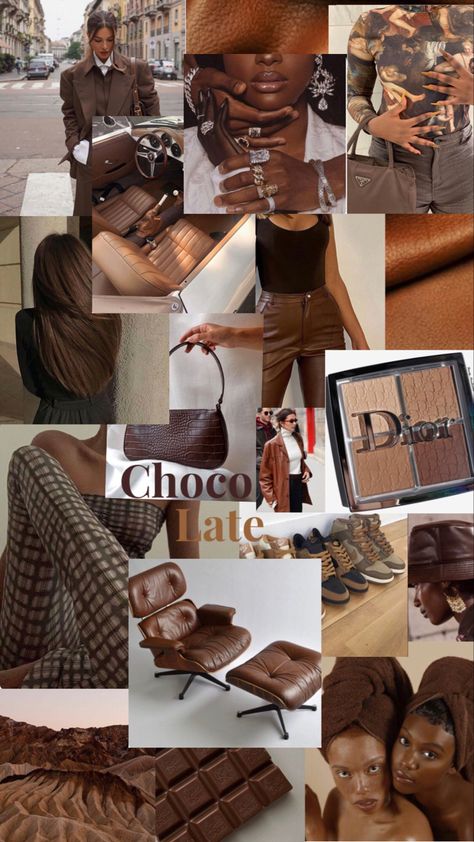 Brown aesthetic moodboard Chocolate Girl Aesthetic Outfits, Brown Moodboard Aesthetic, Brown Aesthetic Moodboard, Chocolate Girl Aesthetic, Caramel Aesthetic, Choco Girl, Brown Aesthetics, Chocolate Aesthetic, Luxury Accessories Woman