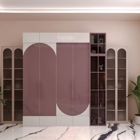 A pastel arch-shaped wardrobe was made by @designsaga0000 for a bedroom design. White Wardrobe Designs, Sliding Wardrobe Design, Hinged Wardrobe, Walls Design, Sliding Door Wardrobe Designs, Bedroom Wardrobe Design, Closet Design Layout, Wardrobe Door Designs, Bedroom Cupboard Designs