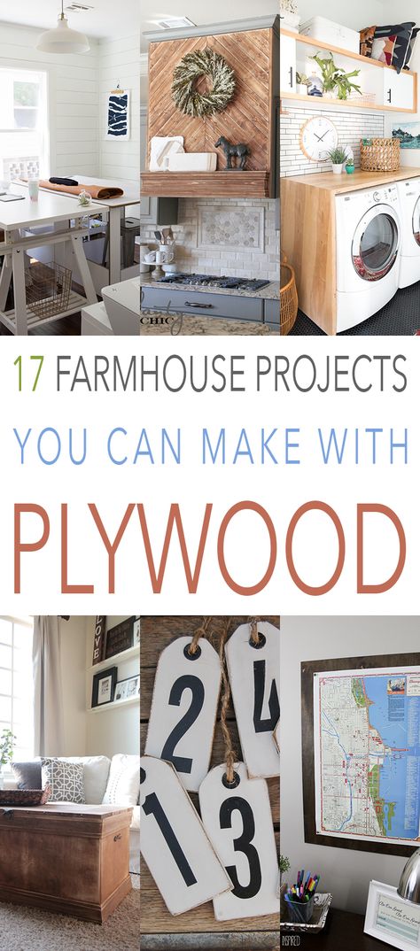 17 Farmhouse Projects You Can Make With Plywood Plywood Diy, Farmhouse Projects, Plywood Projects, Fabulous Diy, Inexpensive Home Decor, Farmhouse House, Farmhouse Decoration, Affordable Decor, Up House