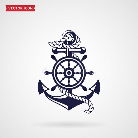 Anchor and steering wheel. Vector design element. Anchor with a rope and a steer , #Affiliate, #design, #element, #rope, #Vector, #Anchor #ad Anchor Drawings, Background Sea, Anchor Icon, Mermaid Tattoo Designs, Anchor Tattoos, Mermaid Tattoo, Scroll Saw Patterns, Meaningful Tattoos, Compass Tattoo