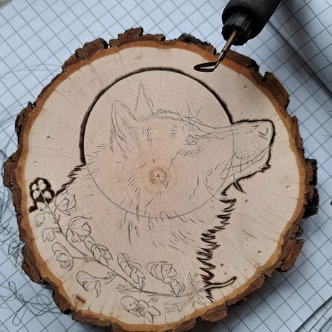 Step by step . . . #lilamysticwoods #PyrographyMagic #pyrographystepbystep #WoodBurning #WoodArtistry #wolfsbane #wolf #wolfArt #werewolf #madeinfinland #expatwoman #artistoninstagram #loup #susi Wood Burning Patterns Printable, Wolf Wood Burning, Wolf Pyrography, Woodburning Crafts, Wood Burning Patterns Stencil, Woodburning Projects, Pyrography Art, Wood Burning Crafts, Wood Burning Patterns