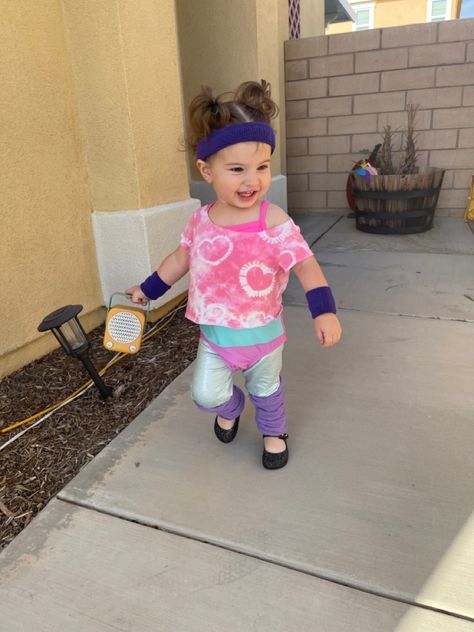 Toddler Disco Costume, Toddler Eighties Costume, Toddler Dj Costume, Kids 80’s Costume, Outfit Ideas Girl, 80s Toddler, 80s Outfit Ideas, 80s Workout, 80s Outfit