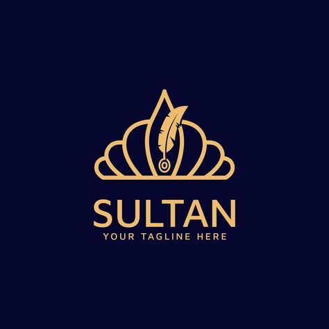 The Sultan's or Guru Crown Logo Design, a Minimalist and Luxurious Royal Symbol Icon Vector in Gold Arab Logo, Crown Logo Design, Crown Logo, Graphic Design Lessons, Design Minimalist, Logo Sign, Minimalist Logo Design, Visiting Cards, Creative Logo