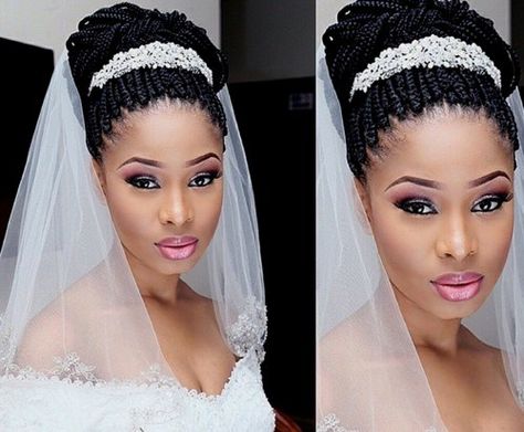 box braids updo for wedding                                                                                                                                                      More African American Bride Hairstyles, African Wedding Hairstyles, Box Braids Bun, Box Braids Updo, Trendy We Fryzurach, Braids Updo, Black Wedding Hairstyles, Natural Wedding Hairstyles, Bridal Braids