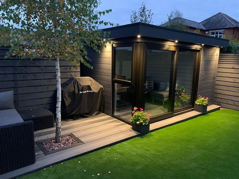 Small Garden Cabin, Small Garden Room Ideas, Small Garden Gazebo, Garden Office Ideas, Garden Rooms Uk, Small Garden Office, Small Summer House, Contemporary Garden Rooms, Garden Room Ideas