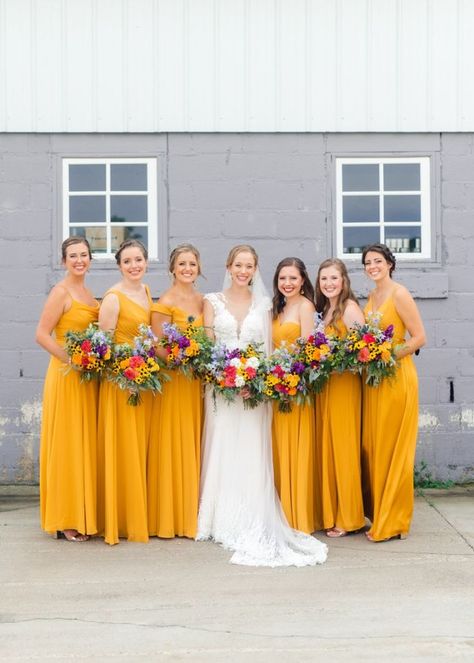 Marigold yellow wedding colors palette with bright colorful flowers Marigold And Blue Wedding, Marigold Bridesmaid Dresses Color Palettes, Marigold Wedding Colors, Deep Marigold Bridesmaid Dresses, Wedding Color Yellow, Marigold Yellow Bridesmaid Dresses, Marigold Yellow Wedding, Sunflower Yellow Bridesmaid Dresses Long, Spring Wedding Colors Yellow