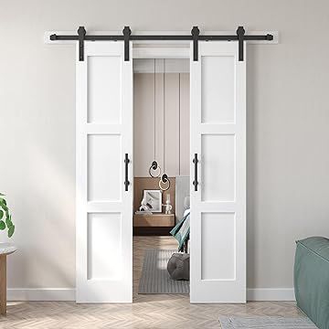 Amazon.com Shopping Cart Master Bath Barn Door, Barn Door Bathroom, Entry Room, White Barn Door, Wood Barn Door, Interior Sliding Barn Doors, Office Remodel, Glass Barn Doors, Wood Barn