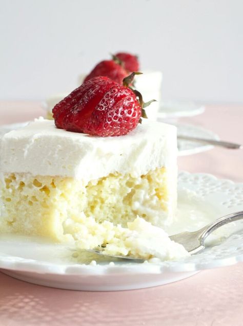 Tres Leches Cake - My Country Table Tres Leches Cake Recipe, Peanut Butter Toast, Almond Pound Cakes, Inside Cake, Tastefully Simple, Tres Leches Cake, Milk Cake, Popular Desserts, Warm Cake