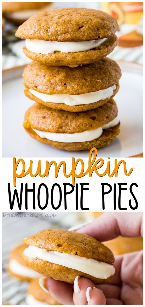 Thanksgiving Recipes Dessert Pies, Pumpkin Whoopie Pie, Pumpkin Whoopie Pie Recipe, Cookies Fall, Whoopie Pie Recipe, Pumpkin Whoopie Pies, Maple Frosting, Whoopie Pie, Pumpkin Spice Cookies