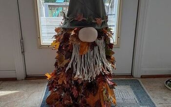 Easy Quick Fall Decoration Gnome for Front Porch | Hometalk Tomato Cage Crafts, Fall Stem, Fall Gnome, Winter Porch, Gnomes Diy, Tomato Cages, Hanging Fabric, Fall Decoration, Diy Gnomes