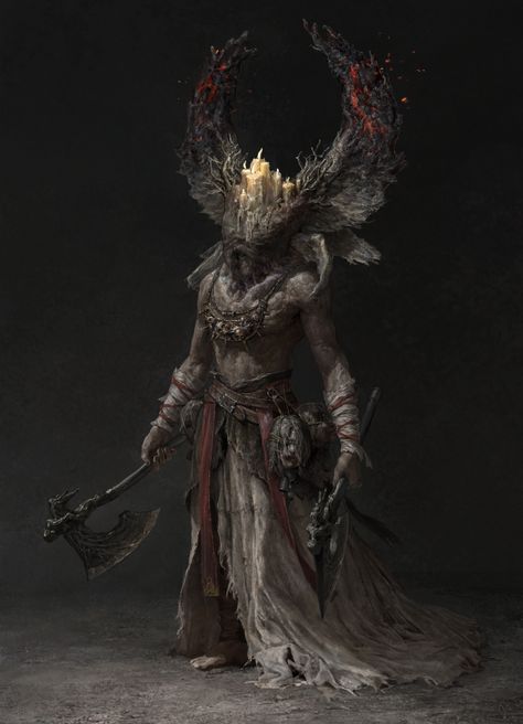 ArtStation - Candle head angel The Executioner, Beam Of Light, Creature Artwork, 다크 판타지, Fantasy Monster, Monster Design, Fantasy Concept Art, Monster Art, Dark Souls