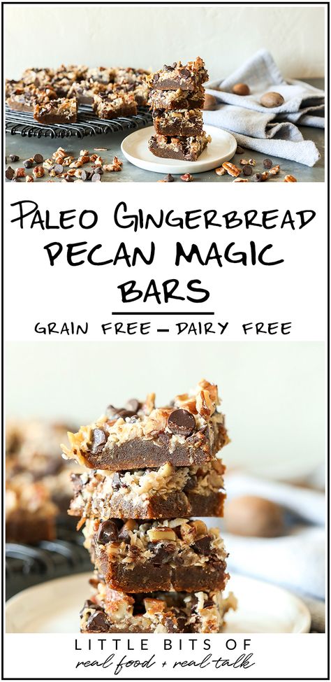 Chocolate Covered Banana Bites, Paleo Gingerbread, Magic Bars Recipe, Strawberry Oatmeal Bars, Blueberry Crumble Bars, Magic Bars, Hazelnut Chocolate, Paleo Recipe, Paleo Recipes Easy