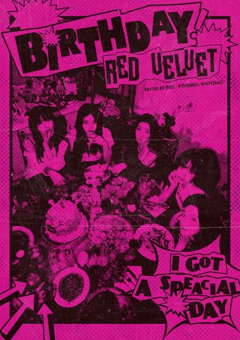 red velvet redvelvet poster edit birthday Red Velvet Birthday Album Cover, Red Velvet Vintage Poster, Red Velvet Kpop Poster, Kpop Posters Red Velvet, Red Velvet Birthday Kpop, Red Velvet Birthday Wallpaper, Red Velvet Poster Aesthetic, Birthday Poster Aesthetic, Red Velvet Poster Edit