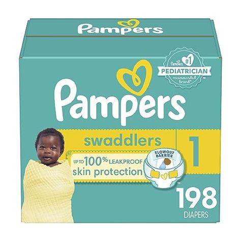 Pampers Swaddlers Diapers - Size 1, One Month Supply (198 Count), Ultra Soft Disposable Baby Diapers A Blowout, Pampers Swaddlers, Heart Quilt, Gift Giver, Baby Registry, Baby Wipes, Baby Store, Baby Skin, Baby Care