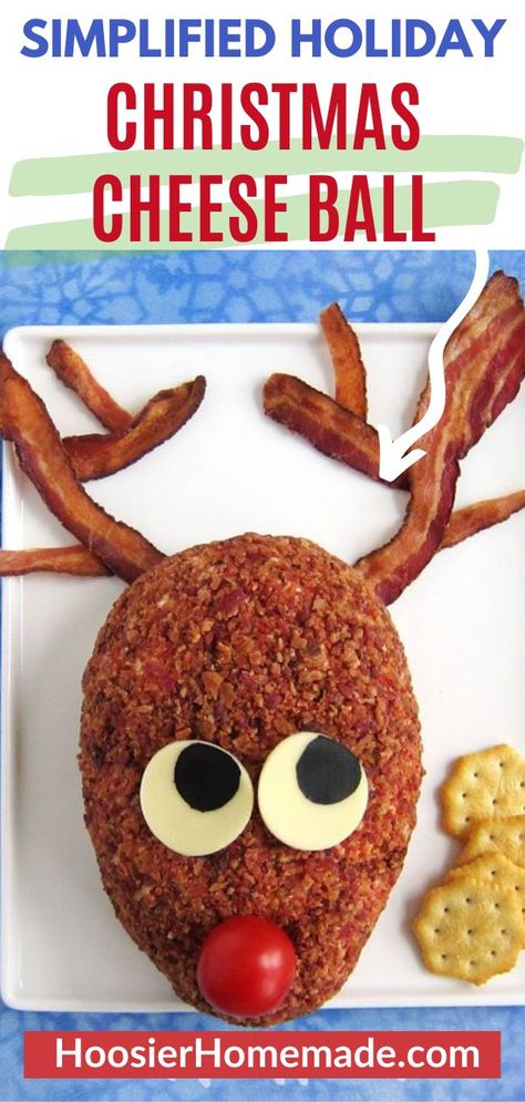 Welcome to Day 6 of our 30 Days to a Simplified Holiday! Turn this Christmas Cheese Ball Recipe into a fun Reindeer for Christmas! All of your guests are going to love this Reindeer Cheese Ball. Each day we will be sharing easy homemade recipes, decorating ideas, crafts, homemade gift ideas and much more! Christmas Cheese Ball, Best Christmas Appetizers, Unique Appetizers, Cheese Ball Recipe, Holiday Cheese, Christmas Food Treats, Christmas Cheese, Christmas Appetizers Party, Cheese Ball Recipes