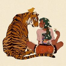 Tiger Woman, Fire Tiger, Tiger Lady, Lady Art, Tiger Illustration, Sell Art Prints, Tiger Art, Year Of The Tiger, Woman Illustration