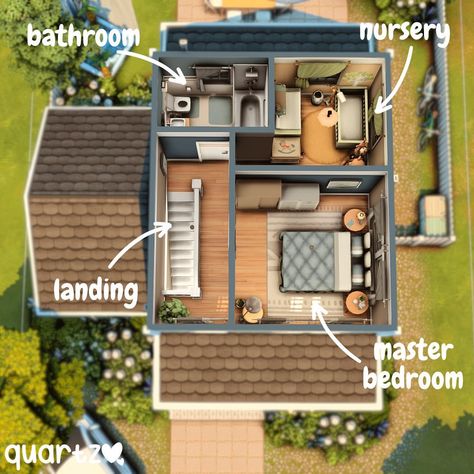 Sims 4 Build Ideas Layout Tiny House, 20 X 15 Sims House, Sims 4 Tiny Home Layout, 20x15 Sims 4 House Floor Plan, The Sims 4 Tiny House Floor Plans, Sims 4 Floorplan 2 Bedroom, Sims 4 Floorplan 20x15, The Sims 4 Tiny House Ideas, Sims 4 Tiny House Floor Plans With Loft