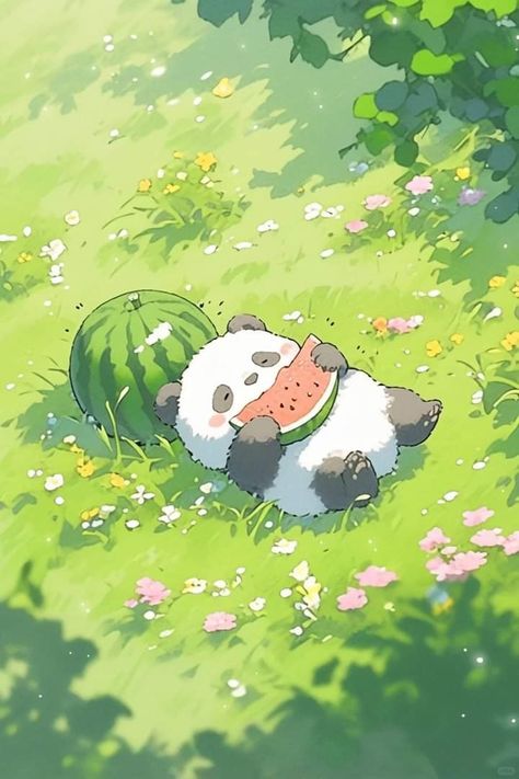 Green Panda Wallpaper, Panda Asthetic Wallpers, Wallpaper Backgrounds Panda, Panda Animated Wallpaper, Panda Theme Wallpaper, Panda Background, Baby Animal Drawings, Kawaii Panda, Cute Panda Wallpaper