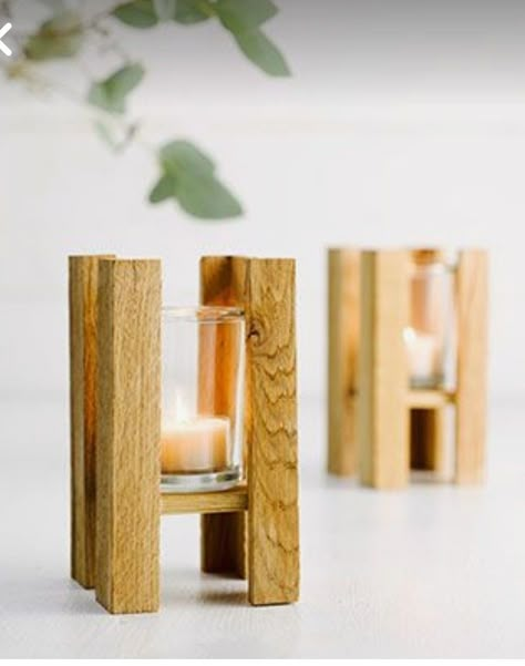 Easy Sticks, Diy Holz, Wood Diy, Wood Projects, Easy Diy, Home Diy, Candle Holders, Woodworking, Candles