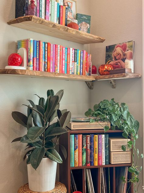 Bookshelf Styling Ideas, Colorful Bookshelves, Styled Bookshelves, Buddy Reading, Bedroom Bookshelves, Different House Styles, Cozy Rainy Day, Room Refresh, Book Room