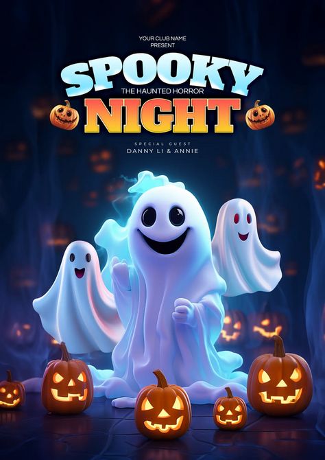 Pumpkin Head Halloween Poster 3d Cute White Ghost Holiday Horror Night#pikbest#Templates#Poster Cute Ghost Pumpkin Carving, Black Poster Design, Ghost Pumpkin Painting, Ghost Pumpkin Carving, Halloween Design Graphic, Halloween Poster Design, Halloween Ads, Halloween Graphic Design, 3d Posters