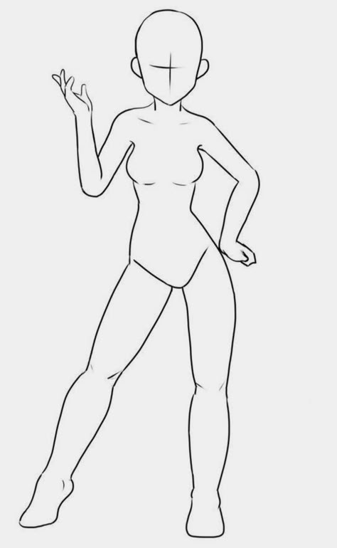 Reference Art Pose, Girl Body Drawing, Female Drawing Base, Animation Drawing Sketches, Body Outline, Human Body Drawing, Cartoon Body, Body Template, Drawing Female Body