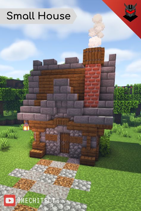 Cool Minecraft Village Houses, Minecraft Villager House Medieval, Minecraft House For Villagers, Tiny Minecraft Villager Houses, Ideas For Minecraft To Build, Minecraft Medieval Villager Trading Hall, Minecraft Medieval Village Ideas Layout, Minecraft Village Ideas Houses Easy, Small Midevil Minecraft Houses