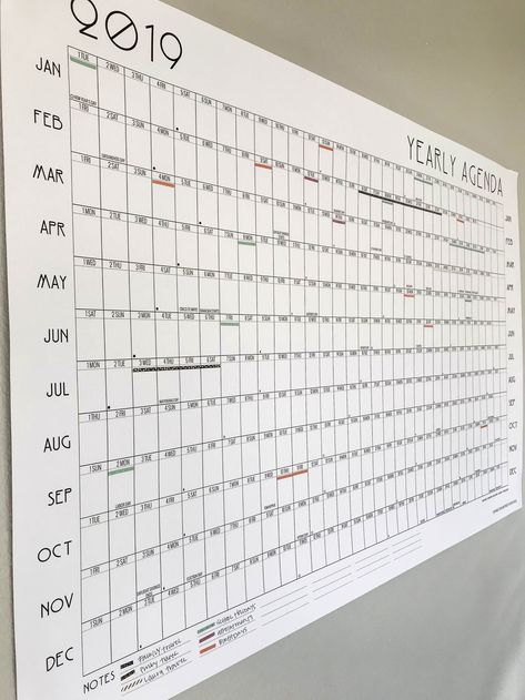 Color Coding Family Calendar, Giant Wall Calendar Diy, Diy Large Wall Calendar, Office Calendar Wall Ideas, Washi Tape Calendar, Big Calendar, Full Year Calendar, Large Wall Calendar, At A Glance Calendar