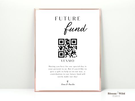 Venmo Sign, Wedding Wishing, Event Template, Cash Gift, Wedding 2024, Sign Wedding, Wishing Well, Qr Codes, Wedding Templates