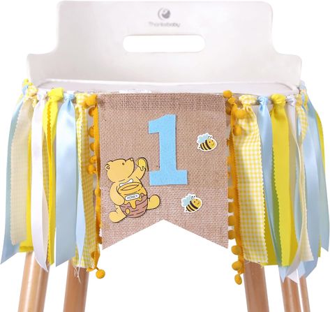 Amazon.com: Winnie the Pooh High Chair Banner - Winnie 1st/first Birthday Party Decorations,winnie One High Chair Banner,1st Birthday Highchair Decor, Winnie Party Decorations, Photo Prop Winnie Baby Shower Smash Cake : Toys & Games High Chair Decorations, Baby First Birthday Themes, Winnie The Pooh Themes, Pooh Birthday, Boys 1st Birthday Party Ideas, Birthday Highchair, Winnie The Pooh Birthday, First Birthday Party Decorations, 1st Birthday Decorations