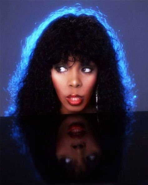 70s Poster, Donna Summer, Red, Hair, Blue, Black