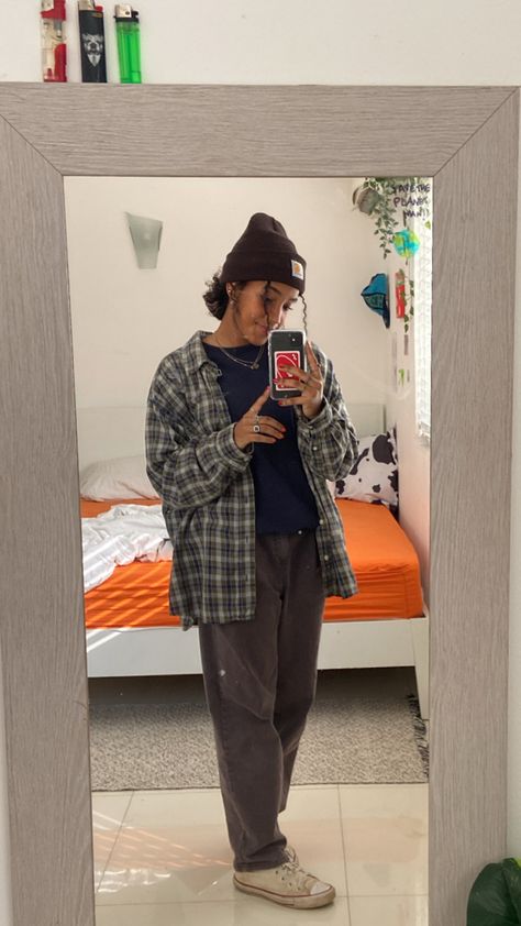 fit check idea Masc Lounge Outfit, Masc Flannel Outfits, Queer Aesthetic Outfit, Comfy Masc Outfits, Chubby Masc Outfits, Masc Winter Outfit, Plus Size Masc Fashion, Masc Women Fashion, Masc Fem Outfits