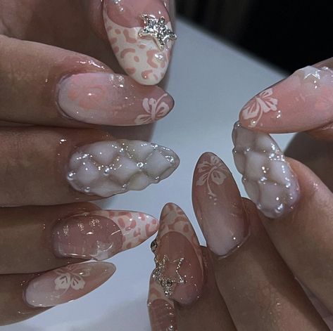 Pink gel x almond nails Almond Nails Charms, Gel X Almond Nails, Gel X Almond, Corset Nails, Pink Gel, Music On Spotify, Polygel Nails, Pretty Gel Nails, Really Cute Nails