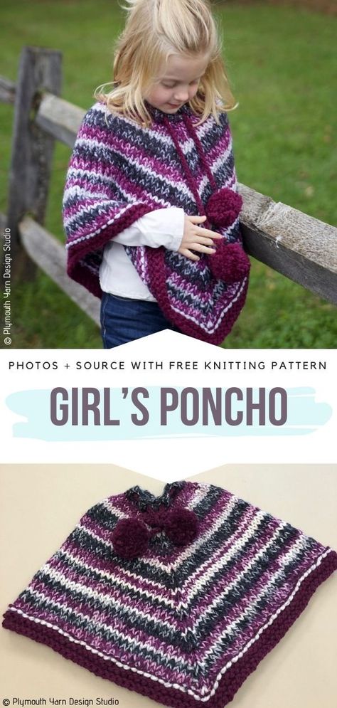 Chunky Ponchos for Kids Free Knitting Patterns - Free Crochet Patterns Chunky Knit Poncho Free Pattern, Crochet Poncho For Kids, Poncho Knitting Patterns Free Easy, Super Chunky Knit Patterns Free, Knit Poncho Free Pattern, Poncho Knitting Patterns Free, Knitted Poncho Patterns Free, Kids Poncho Pattern, Chunky Knit Poncho