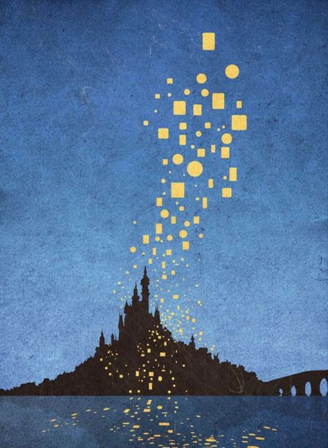 Rapunzel Bookmark, Annabell Lee, Rapunzel Silhouette, Lanterns In The Sky, Blue Sky Night, Rapunzel Castle, Tangled Lanterns, Tangled Wallpaper, Piskel Art