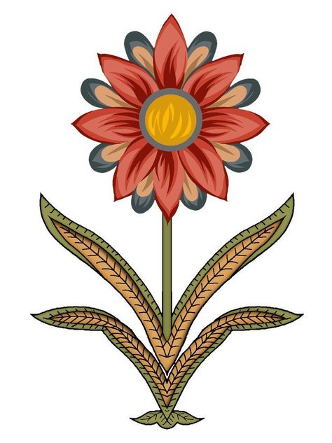 Mughal Flowers, Mughal Flower, Neat Work, Hd Flowers, Bold Flowers, Draw Flowers, Digital Flower, Botanical Flower Art, Ajrakh Prints