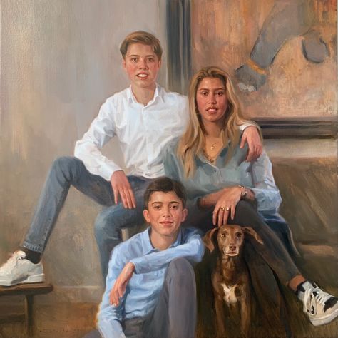 Hand Painted Family Portraits, Family Portrait Painting, Family Painting, Art Portraits, Pretty Faces, Custom Portrait, Family Portrait, Custom Portraits, Pretty Face