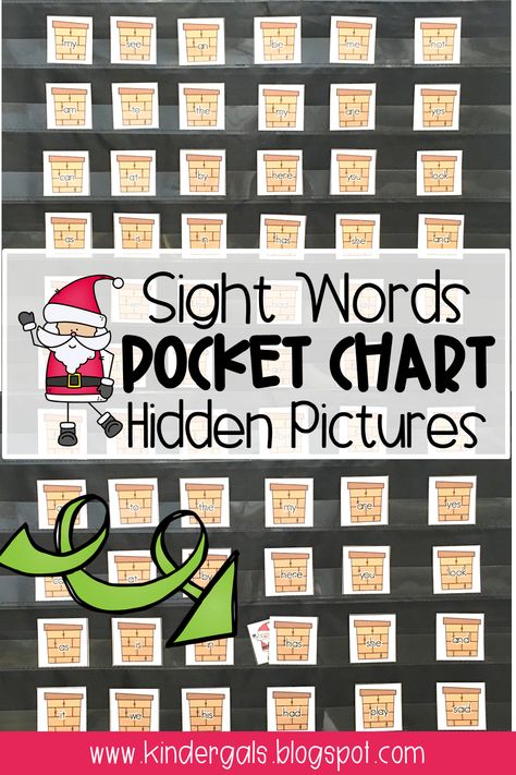 Pocket Chart Games Kindergarten, Pocket Chart Games, List Of Sight Words, Kindergarten Christmas Activities, Literacy Groups, Pocket Chart Center, Word Work Kindergarten, December Kindergarten, Sight Word Readers