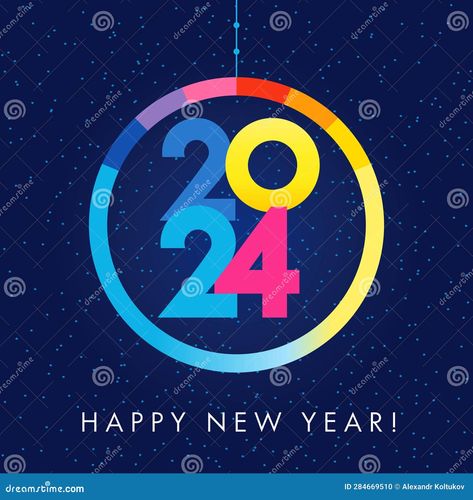 2024 Happy New Year seasons greetings card. Template holiday design with Christmas colored ball and 2024 numbers. Vector Illustration Number Vector, Seasons Greetings Card, Greeting Card Template, New Year Greetings, Wall Background, New Year Card, Year 2024, Holiday Design, Greetings Card