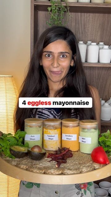 Sheryl Saji Thomas on Instagram: "Smokey, tangy & creamy - desi mayos! 🎉 Rooting for homemade alternatives to mayos coz they’re so easy to make and have no egg, no nasty preservatives or nasty preservatives! Store bought mayonnaise are basically cans of oil & milk, and the oil they often use is palm oil. Why buy it when you can easily make it at home 🥳 Tips : 👉🏻 Adjust water/milk/curd in each recipe to achieve the consistency you want 👉🏻 Use as spread, in salads, as a dip - the world is your canvas 🤩 🌱Mint mayo🌱 ⭐️Soaked cashew - 1/2 cup ⭐️Coriander - handful ⭐️Mint - 6 ⭐️Garlic - 3 ⭐️Pepper & salt ⭐️ Water - 1/4 cup ⭐️ Lemon 🫑Smokey mayo🫑 ⭐️Red capsicum - 1 ⭐️Paneer - 1 block ⭐️ Pepper & salt ⭐️ Oregano - 1/2 tsp ⭐️ Water - 1/4 cup + ⭐️ Lemon 👉🏻 Roast capsicum until it’s soft Vegan Mayo Recipes, Vegetarian Mayonnaise Recipe, How To Make Mayonnaise At Home, Mayo Recipe Homemade, Home Made Mayonnaise Recipe, Veg Mayonnaise Recipe, Healthy Mayonnaise Recipe, Roast Capsicum, Mayonnaise Homemade