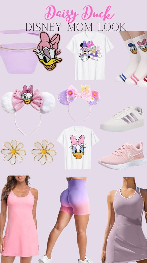 Disney Daisy Duck Big Face T-Shirt curated on LTK Daisy Duck Running Outfit, Mom And Me Disney Shirts, Daisy Duck Outfit Women, Daisy Duck Tattoo Ideas, Disney Mom And Me Outfits, Daisy Outfit Disney, Disney Bound Daisy Duck, Disney Spring Outfits Women, Donald Duck Disney Outfit