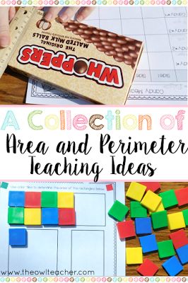 If you teach upper elementary math, then you probably need to teach area and perimeter. This blog post shares a collection of ideas for teaching area and perimeter, curated from several upper elementary bloggers! Click through to read more and get links! Introducing Area 3rd Grade, Area 3rd Grade, Area Math, Teaching Area, Owl Teacher, Area Perimeter, Upper Elementary Math, Area And Perimeter, Math Measurement