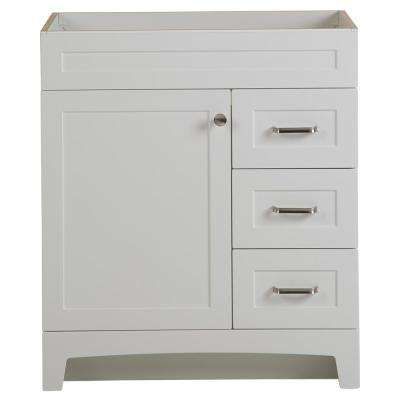 Thornbriar 30 in. W x 21 in. D Bathroom Vanity Cabinet in Polar White Ikea Bathroom Vanity, 30 Inch Vanity, Bathroom Vanities Without Tops, Staining Furniture, Bathroom Vanity Cabinet, Ikea Bathroom, Condo Ideas, Home Decor Hacks, Linen Cabinet