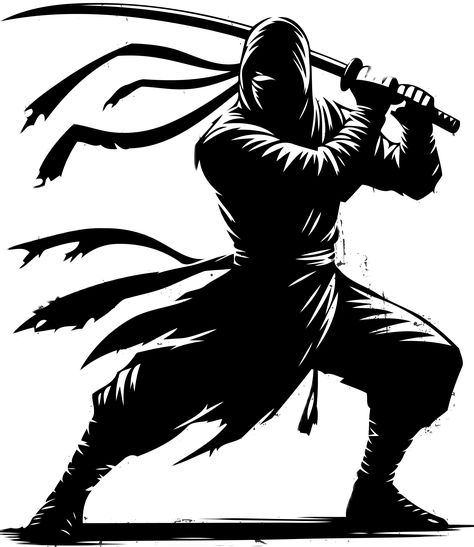 Attention shinobi lovers! Explore this wordplay design “Ninja: Swinging Back Into Action” now on @Redbubble Ninja Tattoo Design, Ninja Tattoos, Ninja Sketch, Ninja Silhouette, Ninja Tattoo, Ninja Logo, Ninja Training, Samurai Artwork, Ninja Art