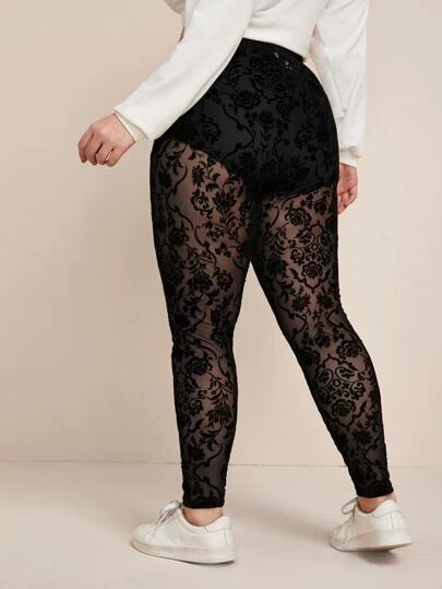 Sheer Leggings, Lace Leggings, Footless Tights, Lace Tights, Mesh Leggings, Stretchy Leggings, Plus Size Kleidung, Plus Size Leggings, Stretch Leggings